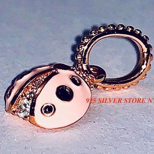 Pandora ROSE Lucky Pink Ladybird Ladybug Pendant
